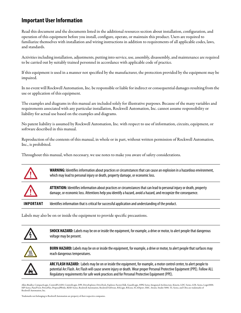Important user information | Rockwell Automation 193 Drives and Motion Accelerator Toolkit Quick Start User Manual | Page 2 / 356