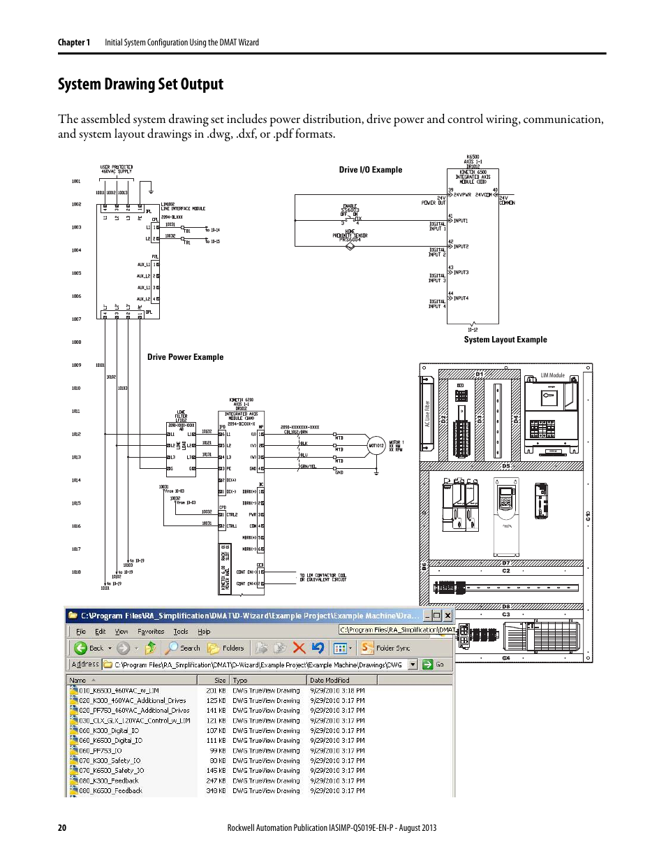 System drawing set output | Rockwell Automation 193 Drives and Motion Accelerator Toolkit Quick Start User Manual | Page 20 / 356