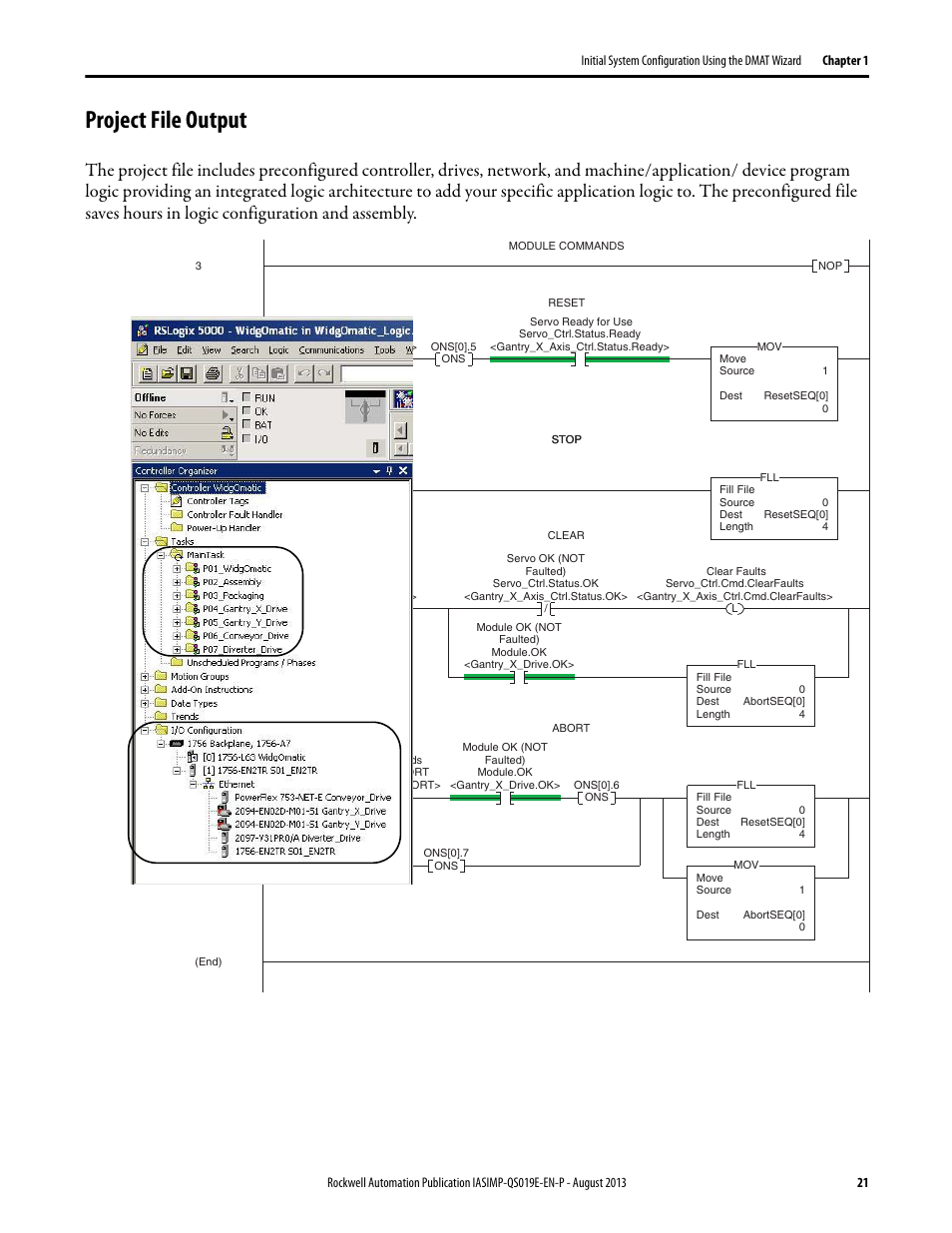 Project file output | Rockwell Automation 193 Drives and Motion Accelerator Toolkit Quick Start User Manual | Page 21 / 356