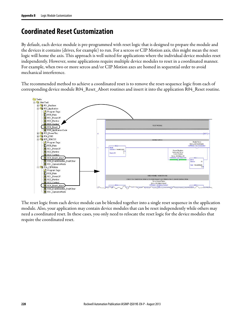 Coordinated reset customization | Rockwell Automation 193 Drives and Motion Accelerator Toolkit Quick Start User Manual | Page 228 / 356