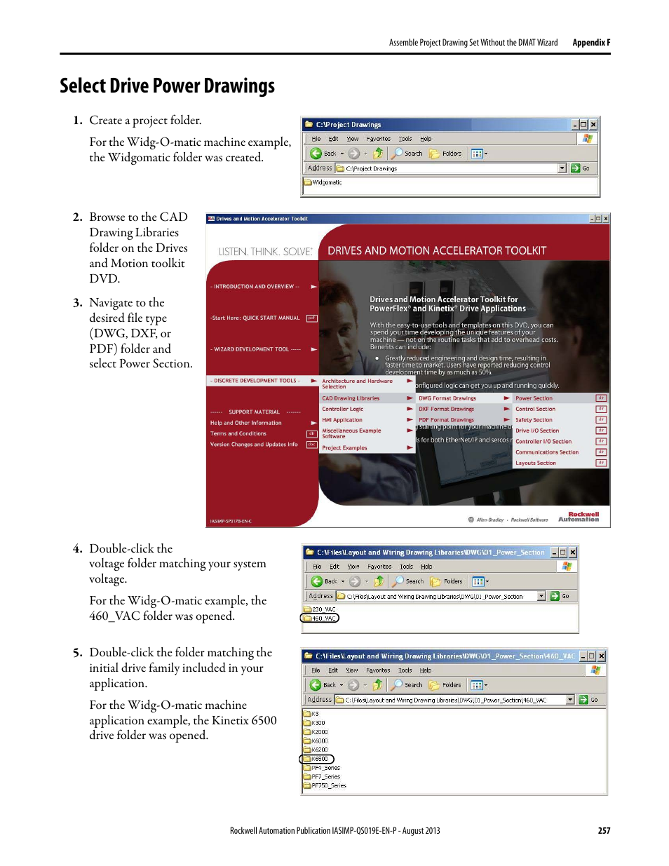 Select drive power drawings | Rockwell Automation 193 Drives and Motion Accelerator Toolkit Quick Start User Manual | Page 257 / 356