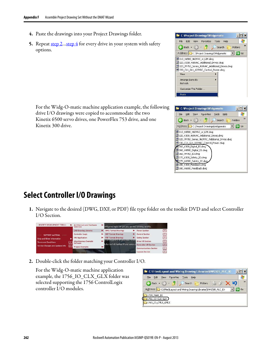 Select controller i/o drawings | Rockwell Automation 193 Drives and Motion Accelerator Toolkit Quick Start User Manual | Page 262 / 356