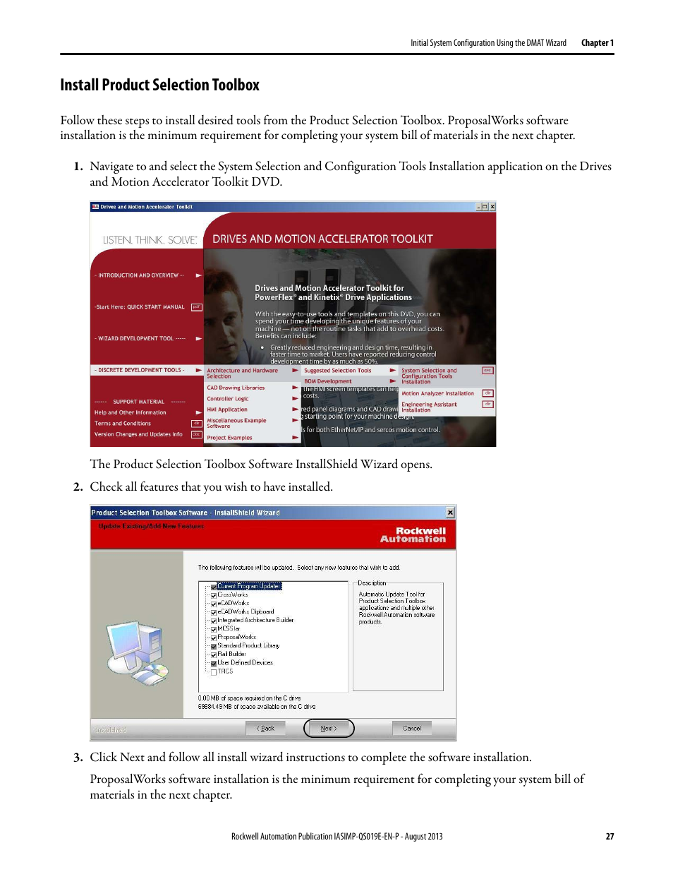 Install product selection toolbox | Rockwell Automation 193 Drives and Motion Accelerator Toolkit Quick Start User Manual | Page 27 / 356