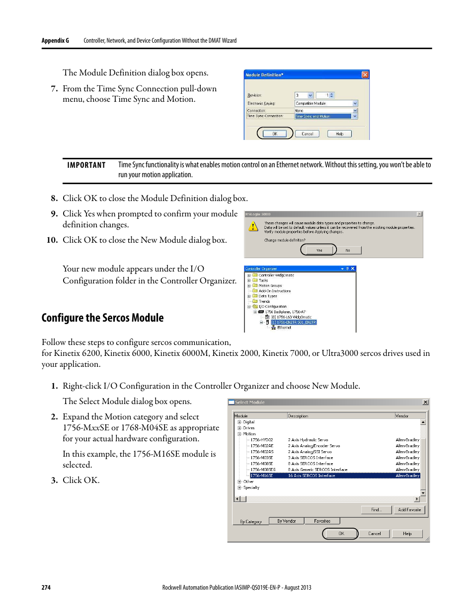 Configure the sercos module | Rockwell Automation 193 Drives and Motion Accelerator Toolkit Quick Start User Manual | Page 274 / 356