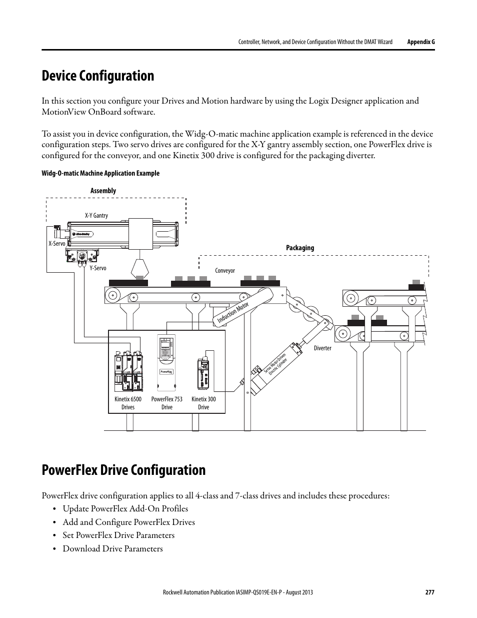 Device configuration, Powerflex drive configuration, Device configuration powerflex drive configuration | Update powerflex add-on profiles, Add and configure powerflex drives, Set powerflex drive parameters, Download drive parameters | Rockwell Automation 193 Drives and Motion Accelerator Toolkit Quick Start User Manual | Page 277 / 356