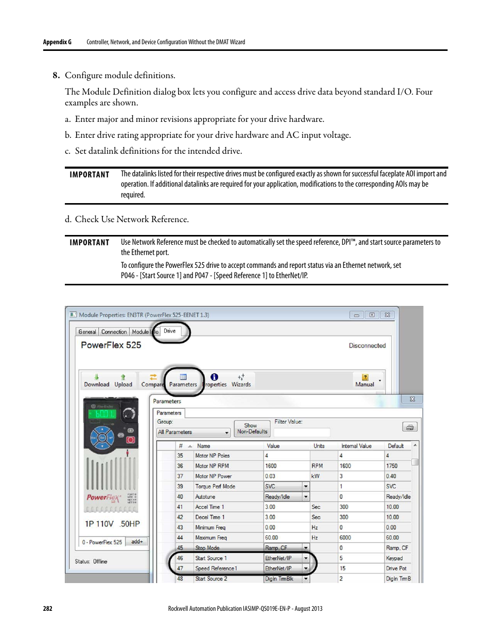 Rockwell Automation 193 Drives and Motion Accelerator Toolkit Quick Start User Manual | Page 282 / 356