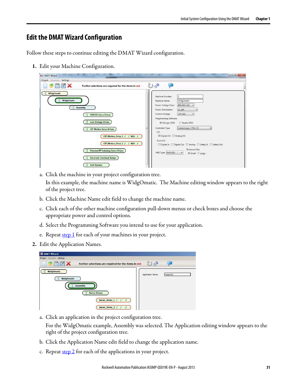 Edit the dmat wizard configuration | Rockwell Automation 193 Drives and Motion Accelerator Toolkit Quick Start User Manual | Page 31 / 356