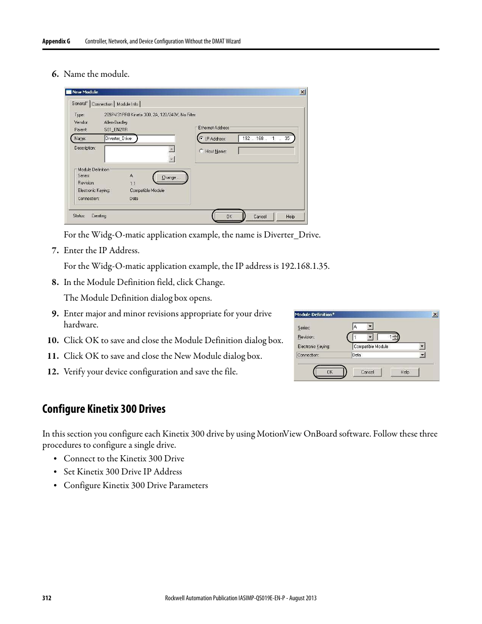 Configure kinetix 300 drives | Rockwell Automation 193 Drives and Motion Accelerator Toolkit Quick Start User Manual | Page 312 / 356