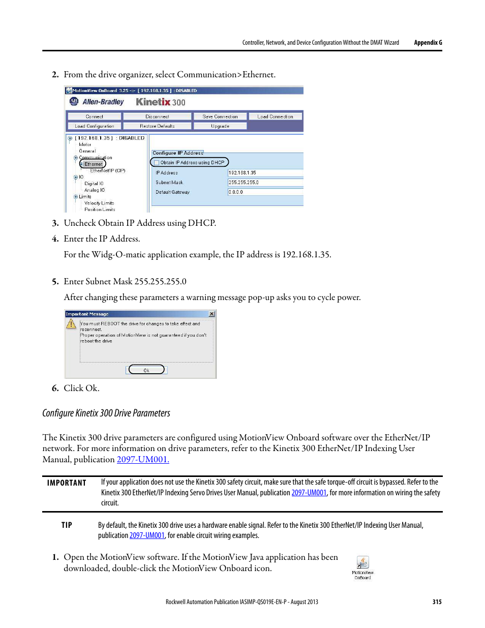 Configure kinetix 300 drive parameters | Rockwell Automation 193 Drives and Motion Accelerator Toolkit Quick Start User Manual | Page 315 / 356