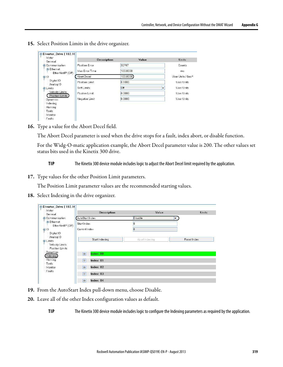 Rockwell Automation 193 Drives and Motion Accelerator Toolkit Quick Start User Manual | Page 319 / 356