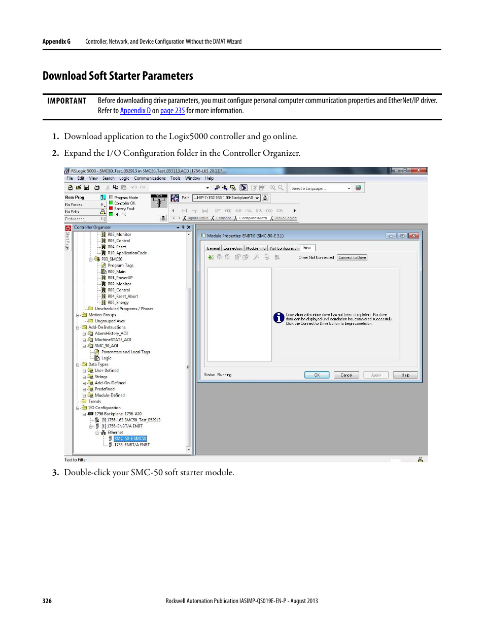 Download soft starter parameters | Rockwell Automation 193 Drives and Motion Accelerator Toolkit Quick Start User Manual | Page 326 / 356