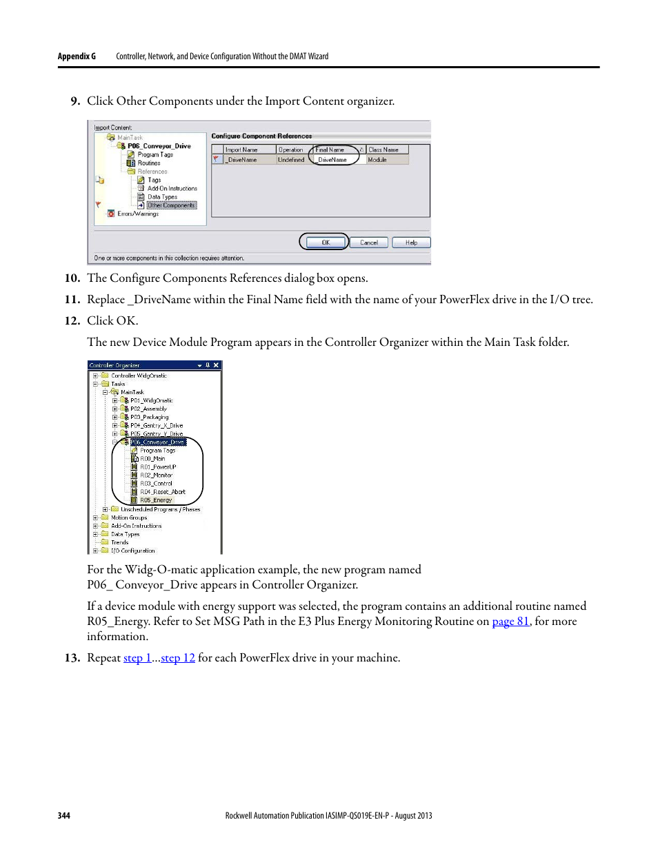 Rockwell Automation 193 Drives and Motion Accelerator Toolkit Quick Start User Manual | Page 344 / 356