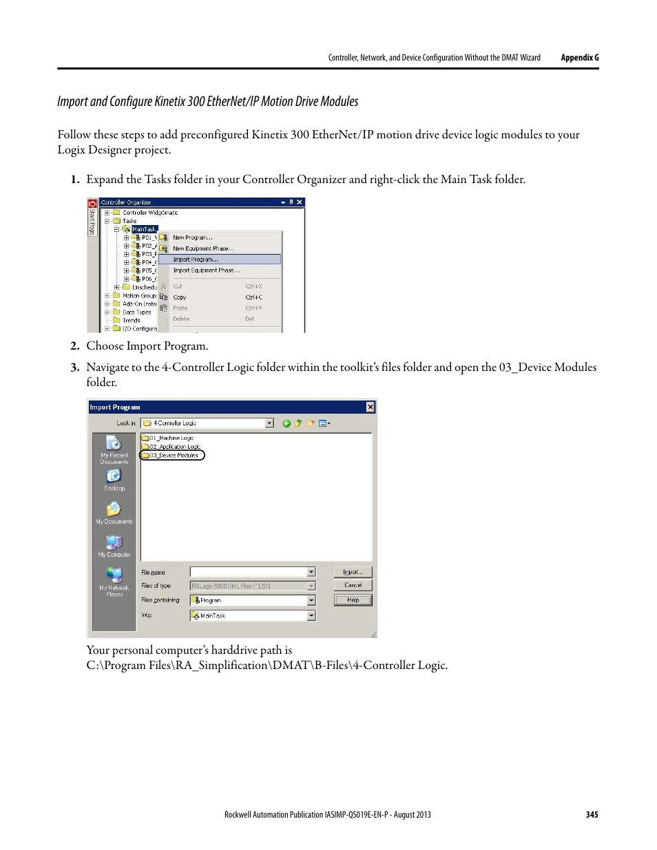 Rockwell Automation 193 Drives and Motion Accelerator Toolkit Quick Start User Manual | Page 345 / 356