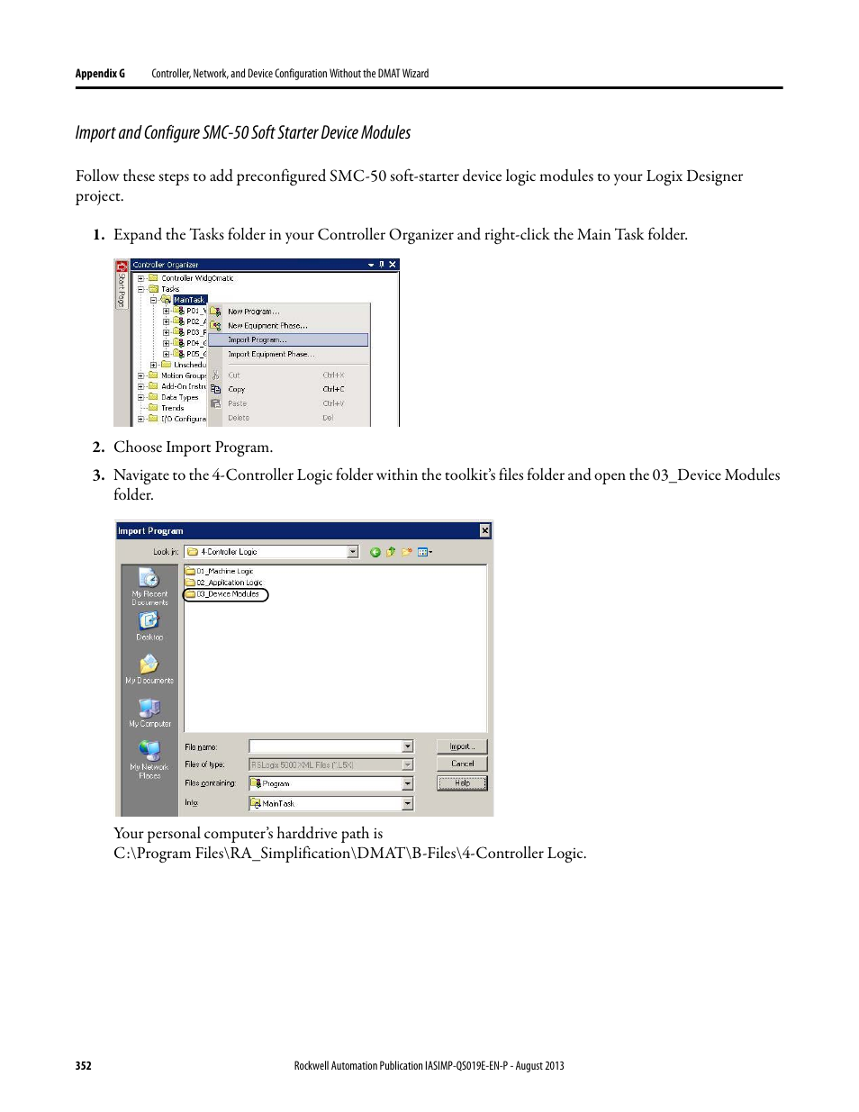 Rockwell Automation 193 Drives and Motion Accelerator Toolkit Quick Start User Manual | Page 352 / 356
