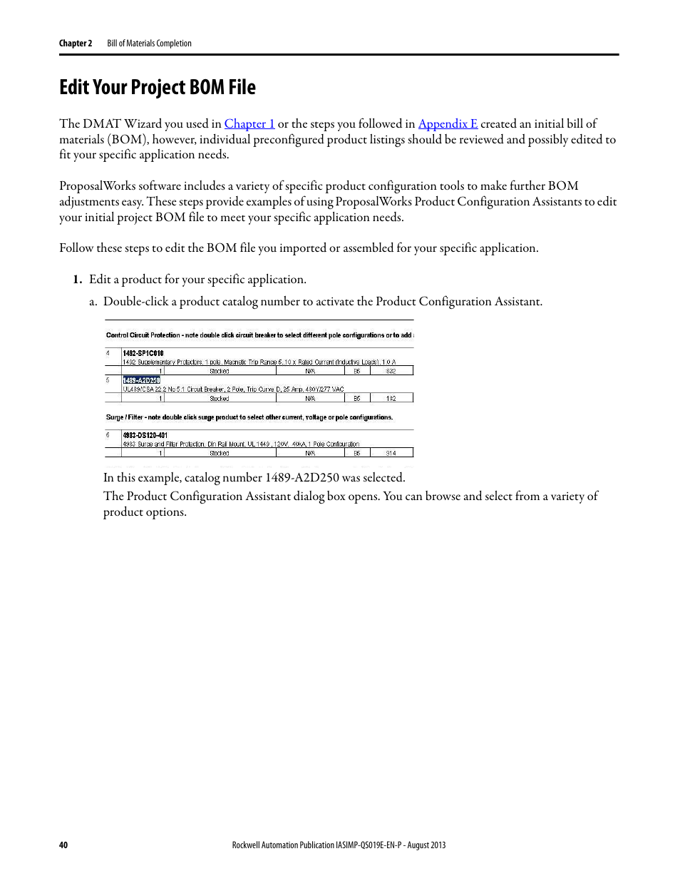 Edit your project bom file | Rockwell Automation 193 Drives and Motion Accelerator Toolkit Quick Start User Manual | Page 40 / 356