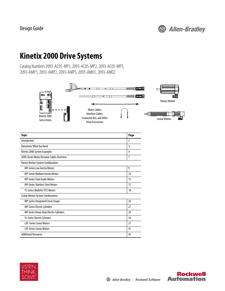 Rockwell Automation 2093-AMxx Kinetix 2000 Drive Systems Design Guide User Manual | 46 pages