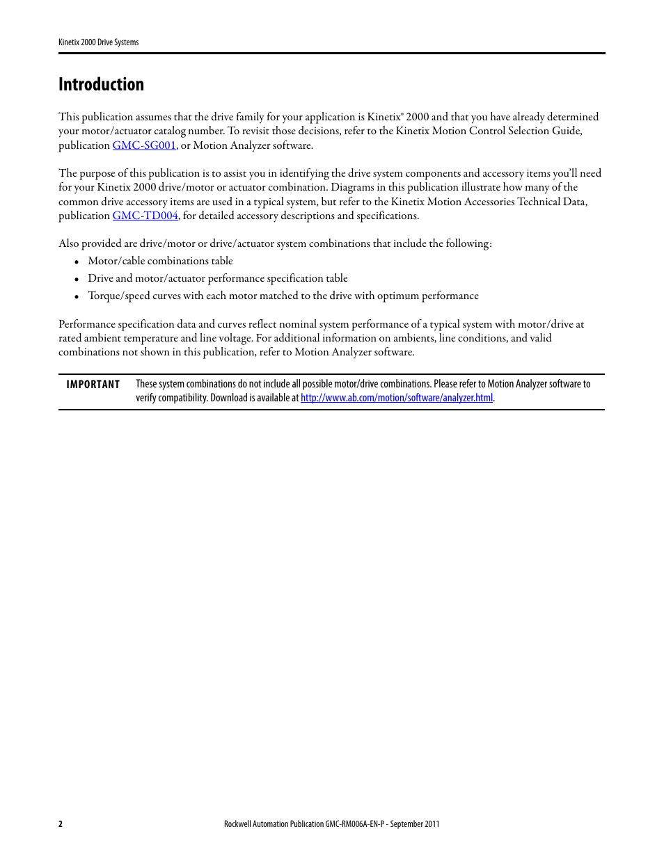 Introduction | Rockwell Automation 2093-AMxx Kinetix 2000 Drive Systems Design Guide User Manual | Page 2 / 46