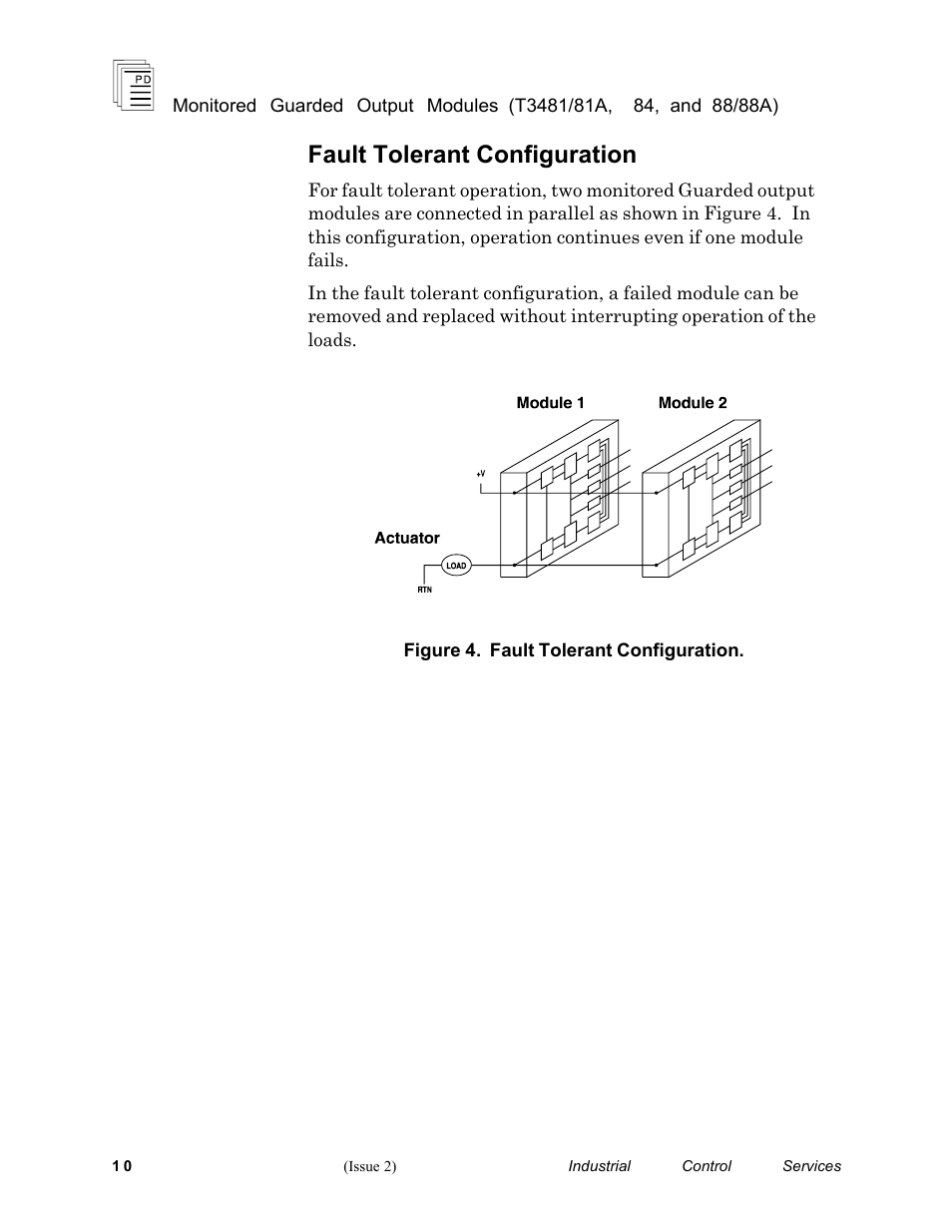 Fault tolerant configuration | Rockwell Automation T3488/T3488A ICS regent Monitored Guarded Output Modules User Manual | Page 10 / 26