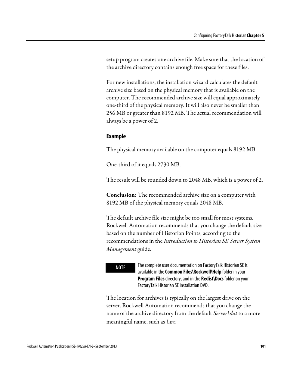 Rockwell Automation FactoryTalk Historian SE 4.0 Installation and Configuration Guide User Manual | Page 101 / 186