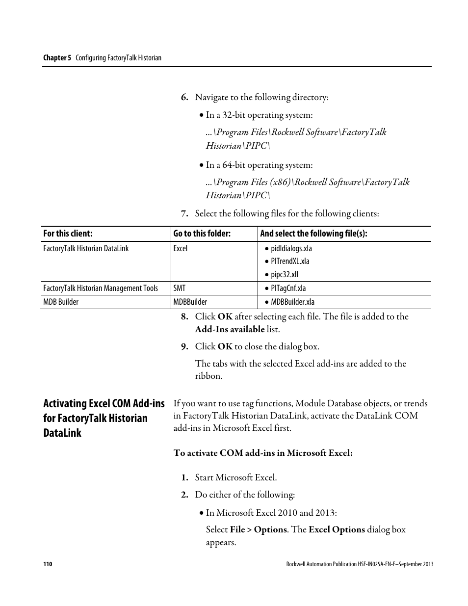 Rockwell Automation FactoryTalk Historian SE 4.0 Installation and Configuration Guide User Manual | Page 110 / 186