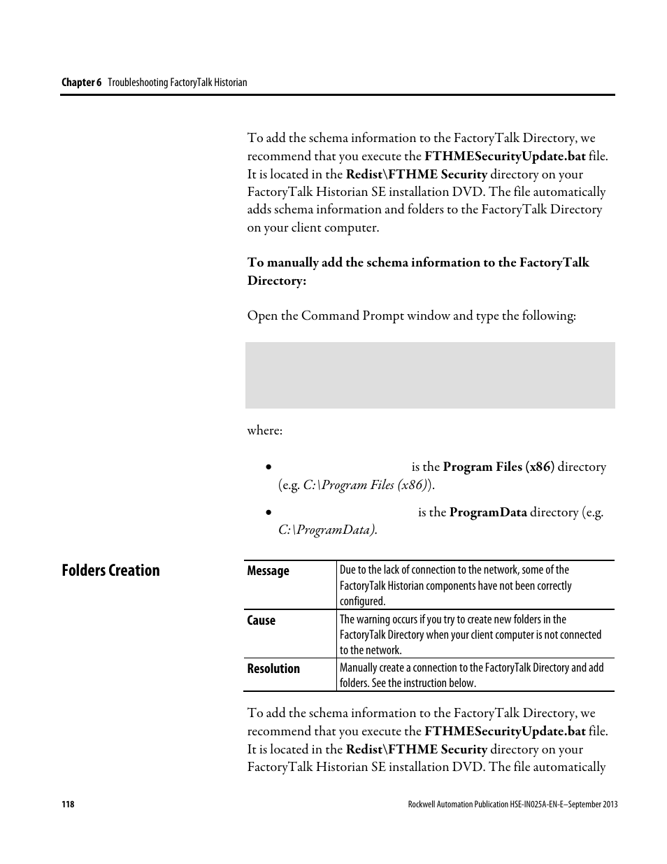 Folders creation | Rockwell Automation FactoryTalk Historian SE 4.0 Installation and Configuration Guide User Manual | Page 118 / 186