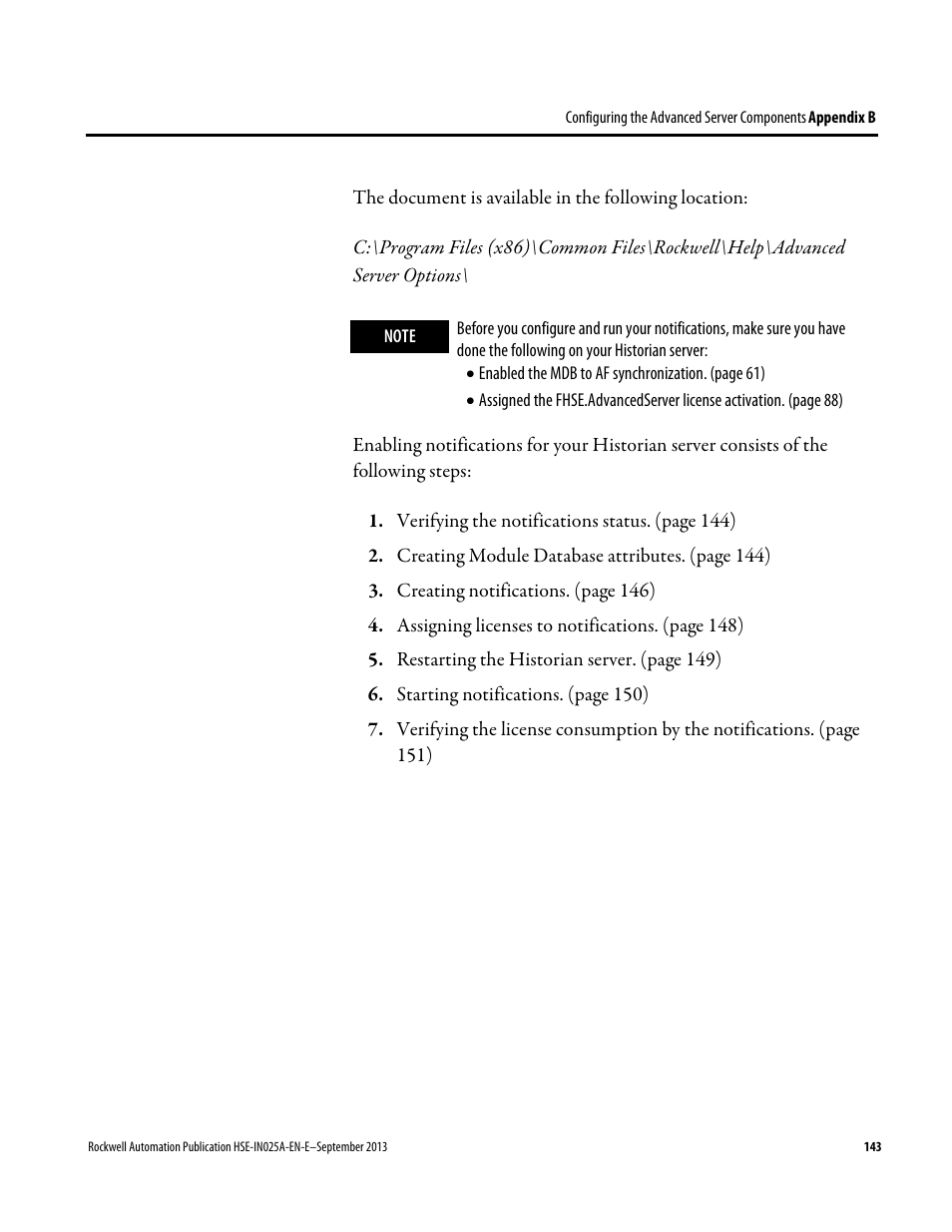 Rockwell Automation FactoryTalk Historian SE 4.0 Installation and Configuration Guide User Manual | Page 143 / 186