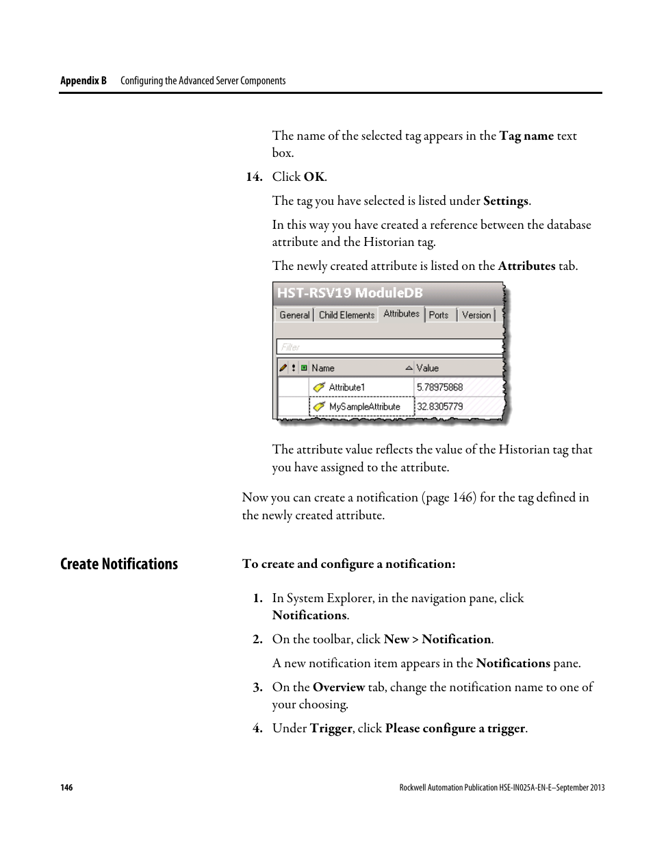 Create notifications | Rockwell Automation FactoryTalk Historian SE 4.0 Installation and Configuration Guide User Manual | Page 146 / 186