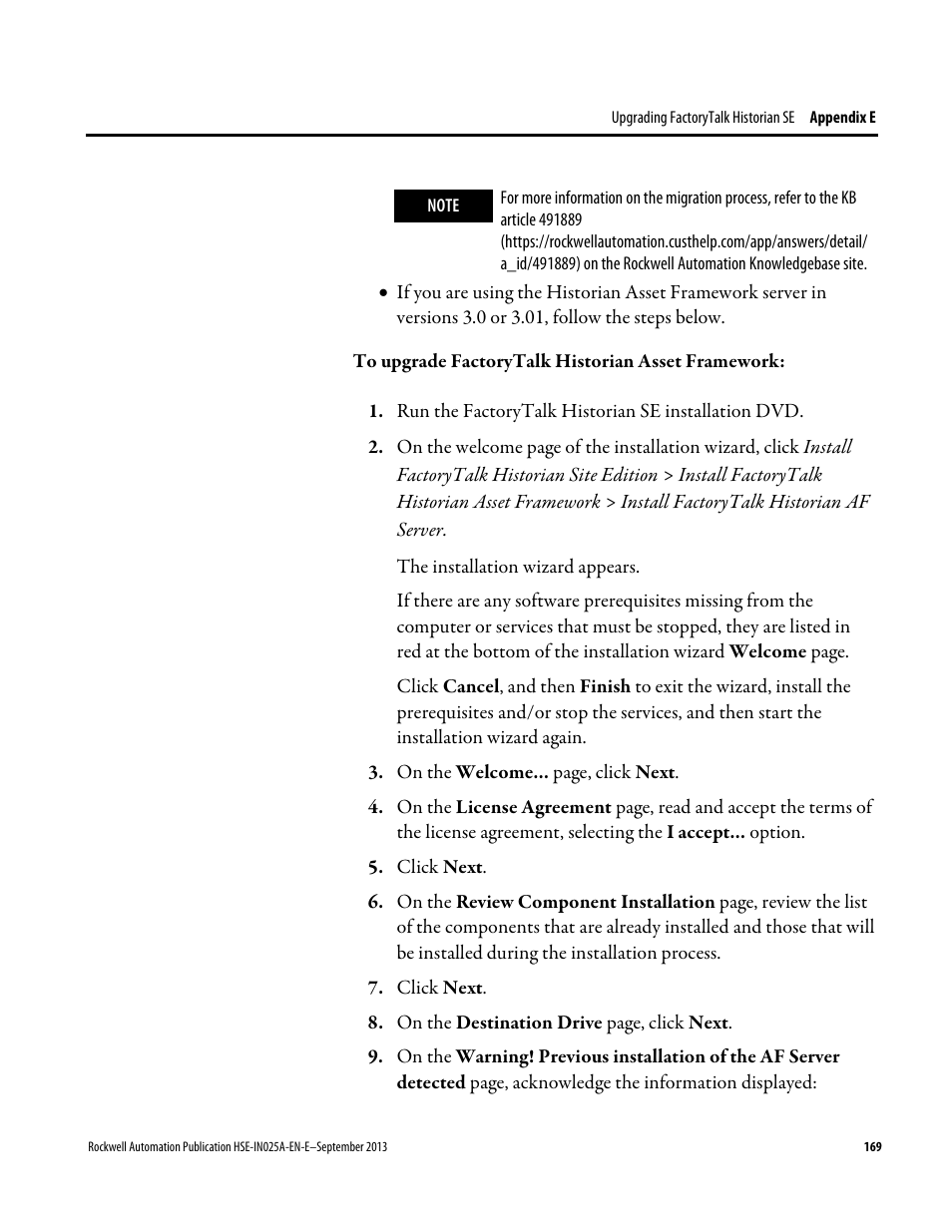 Rockwell Automation FactoryTalk Historian SE 4.0 Installation and Configuration Guide User Manual | Page 169 / 186