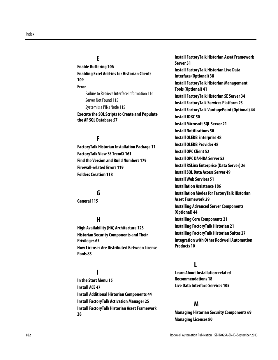 Rockwell Automation FactoryTalk Historian SE 4.0 Installation and Configuration Guide User Manual | Page 182 / 186