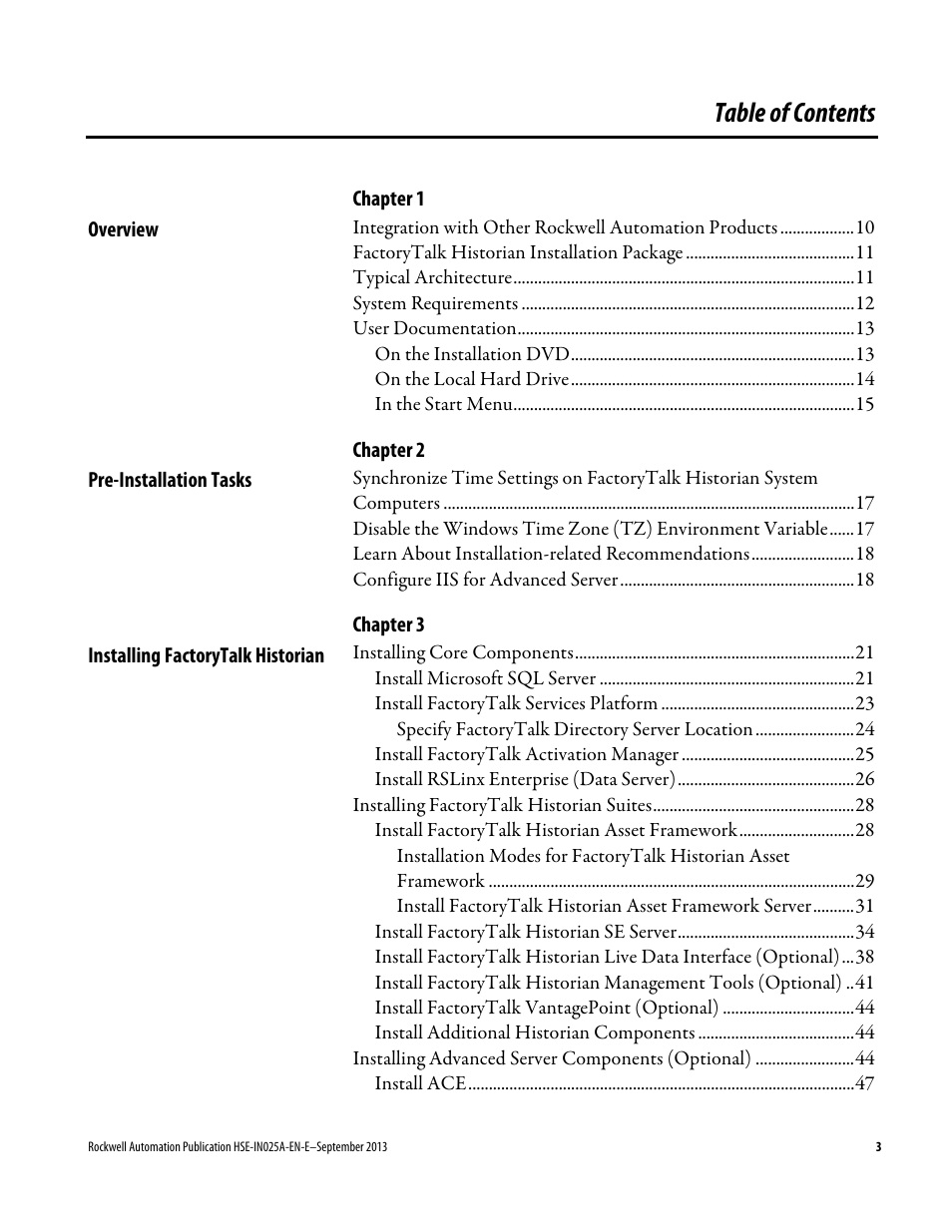 Rockwell Automation FactoryTalk Historian SE 4.0 Installation and Configuration Guide User Manual | Page 3 / 186