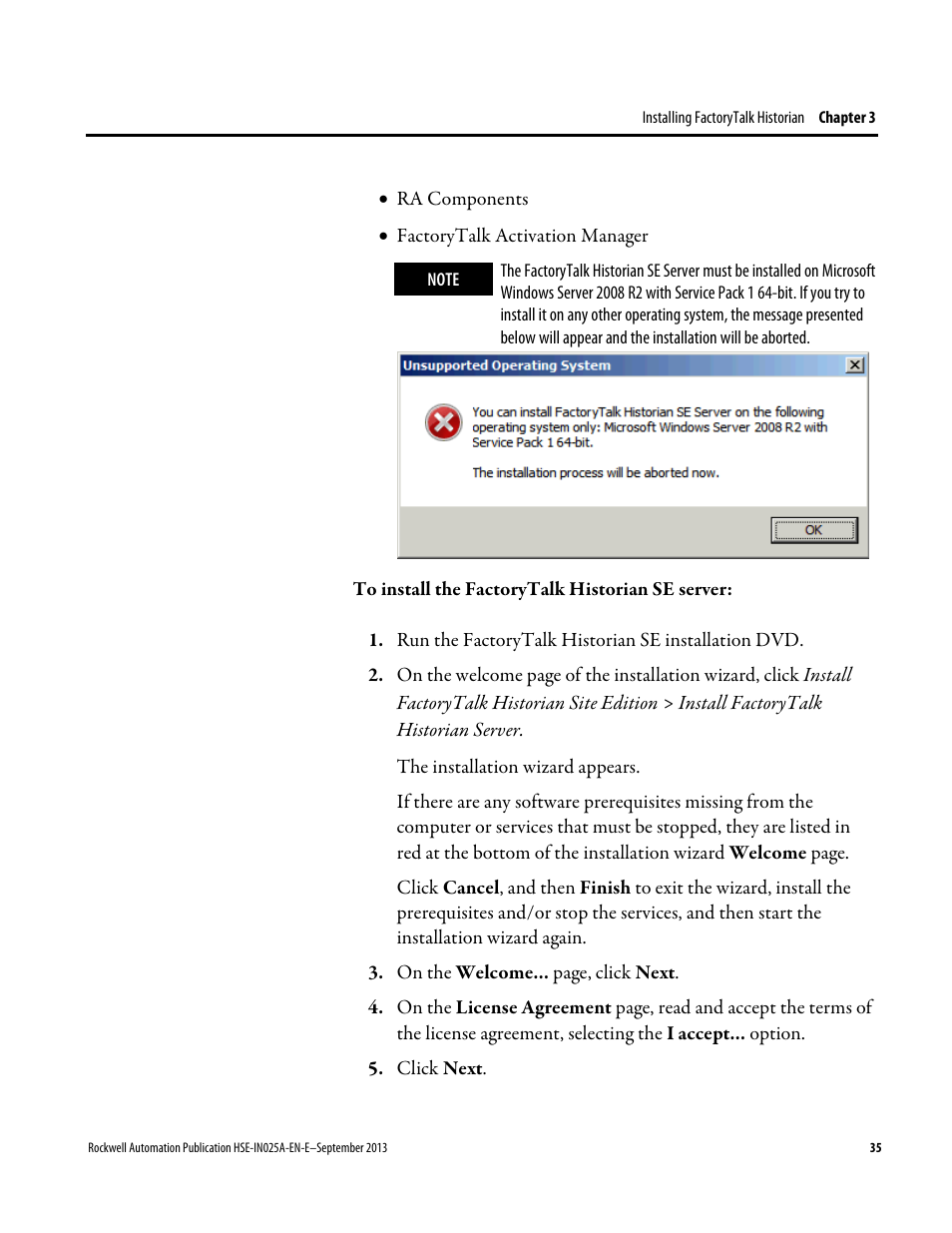Rockwell Automation FactoryTalk Historian SE 4.0 Installation and Configuration Guide User Manual | Page 35 / 186