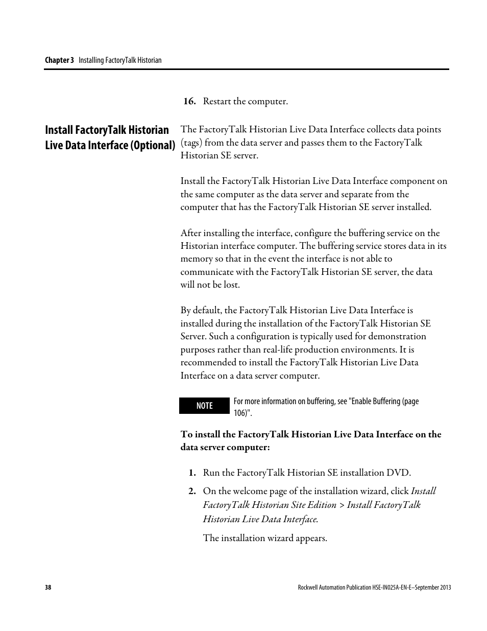 Rockwell Automation FactoryTalk Historian SE 4.0 Installation and Configuration Guide User Manual | Page 38 / 186