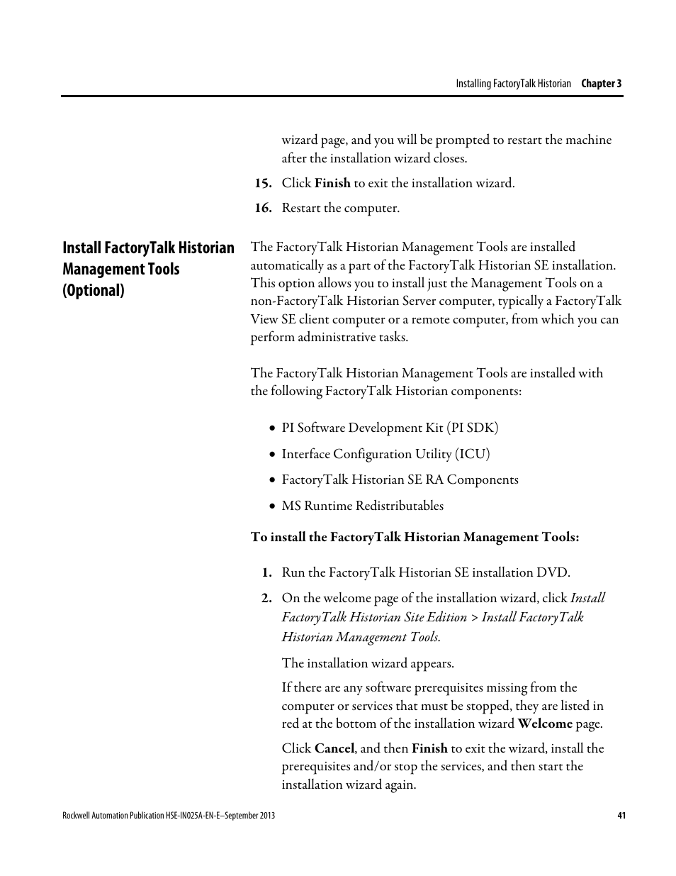 Rockwell Automation FactoryTalk Historian SE 4.0 Installation and Configuration Guide User Manual | Page 41 / 186