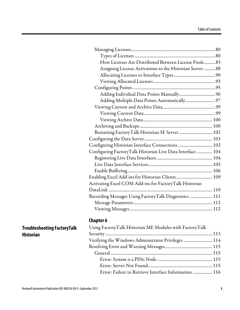 Rockwell Automation FactoryTalk Historian SE 4.0 Installation and Configuration Guide User Manual | Page 5 / 186