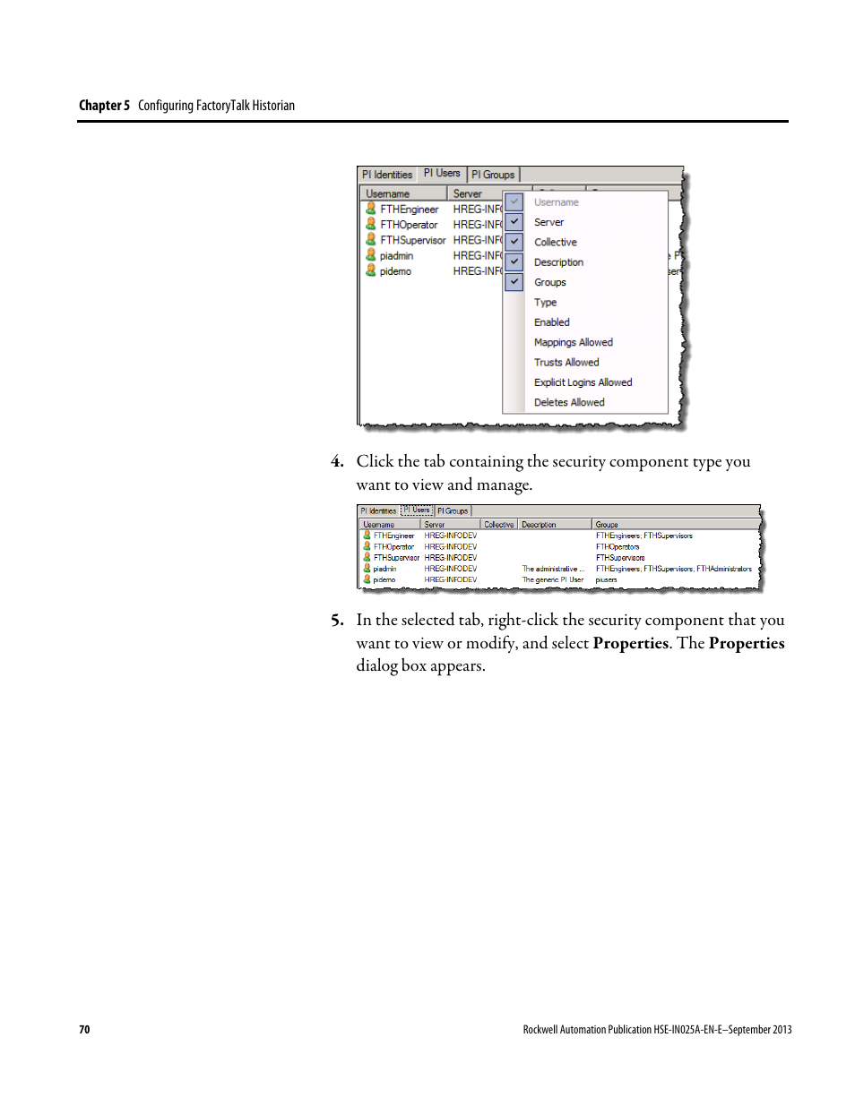 Rockwell Automation FactoryTalk Historian SE 4.0 Installation and Configuration Guide User Manual | Page 70 / 186
