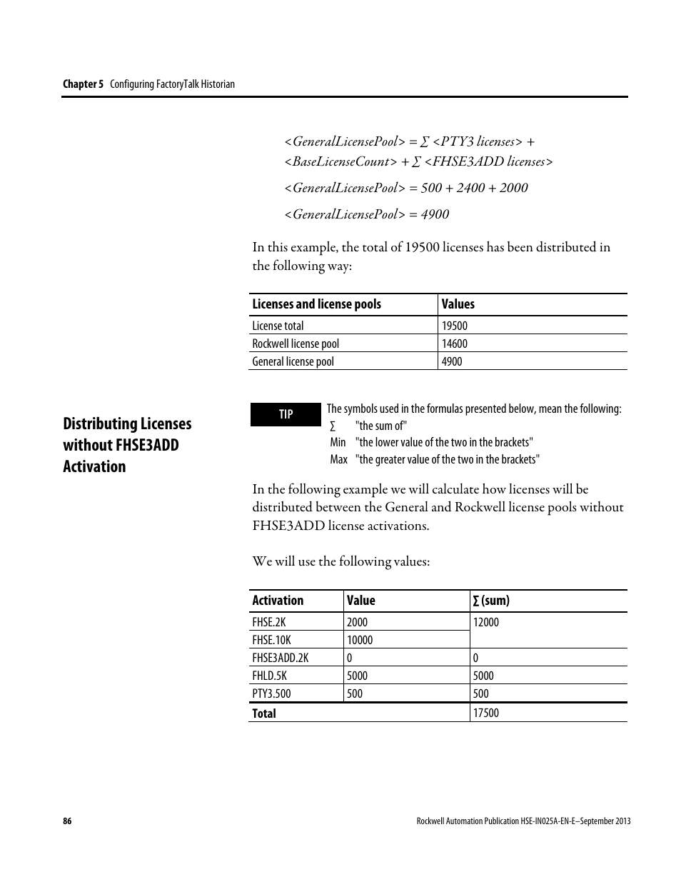 Distributing licenses without fhse3add activation | Rockwell Automation FactoryTalk Historian SE 4.0 Installation and Configuration Guide User Manual | Page 86 / 186