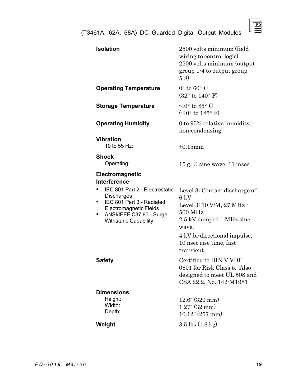 Rockwell Automation T3468A ICS Regent DC Guarded Digital Output Modules User Manual | Page 19 / 20
