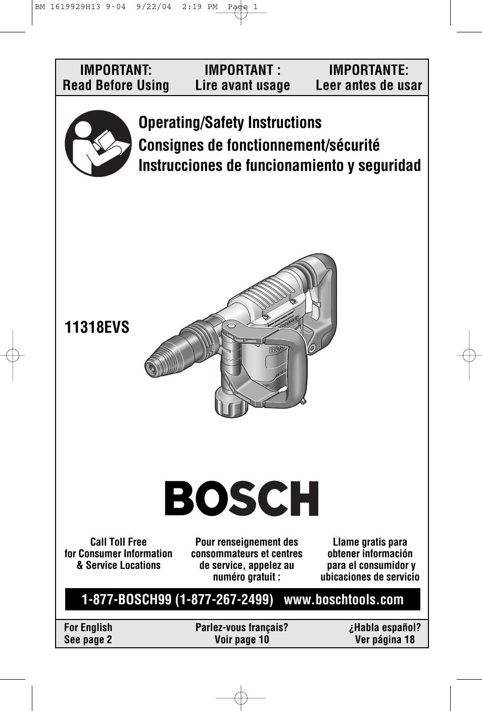 Bosch 11318EVS User Manual | 28 pages