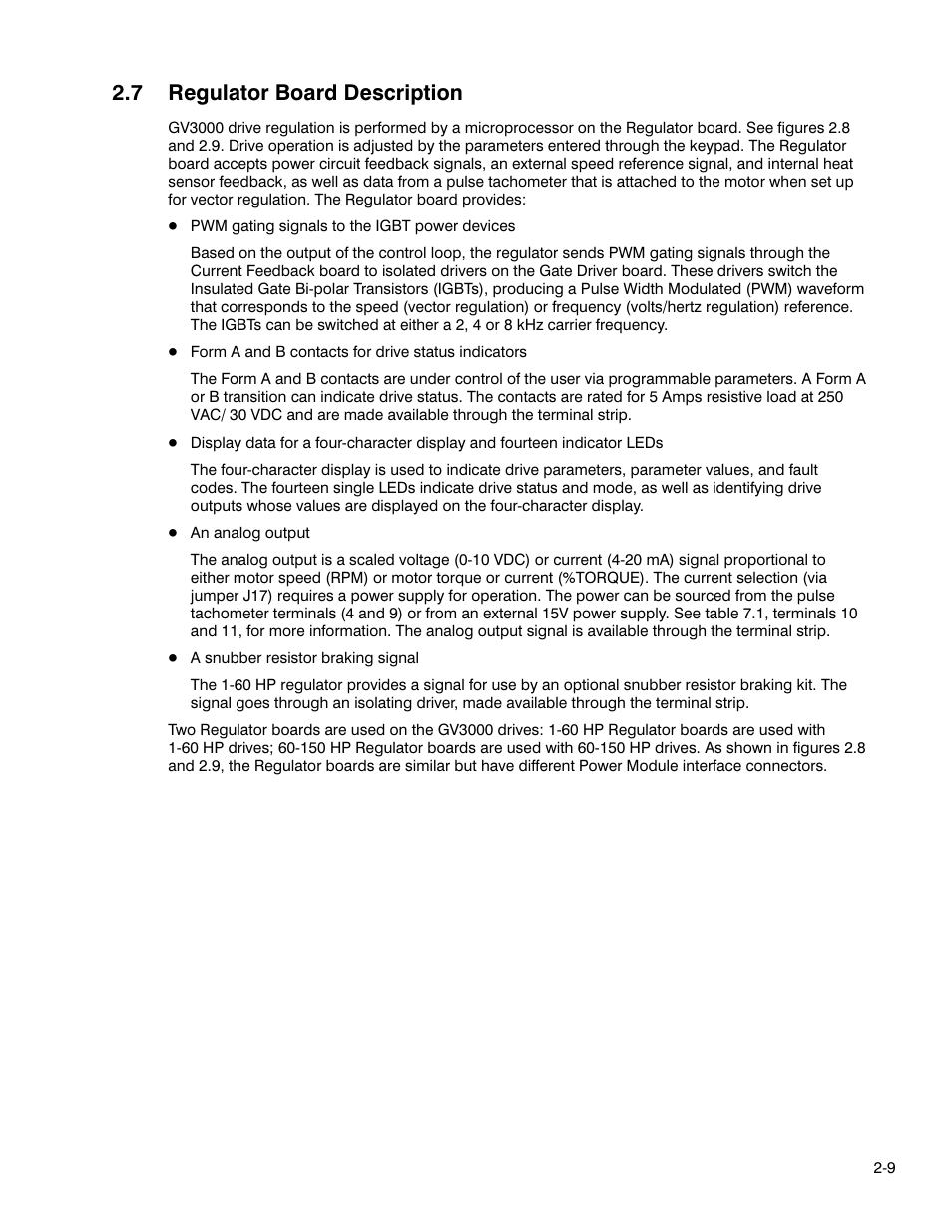 7 regulator board description | Rockwell Automation GV3000 AC Pwr Module Ver. 5.0 Hardware Ref, Installation, and Troubleshooting User Manual | Page 25 / 102