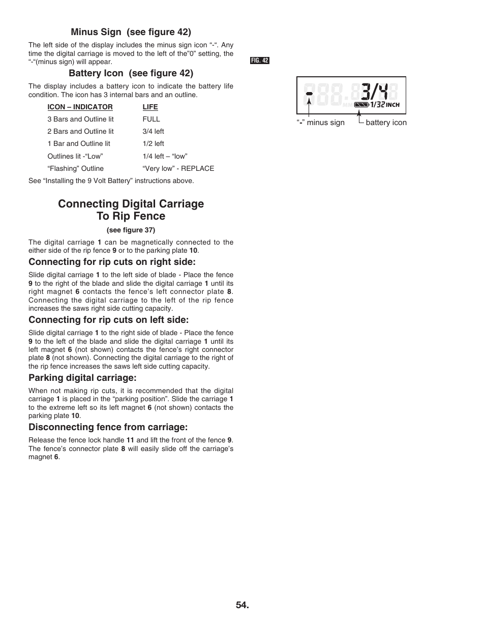 Connecting digital carriage to rip fence | Bosch 4100DG User Manual | Page 54 / 88