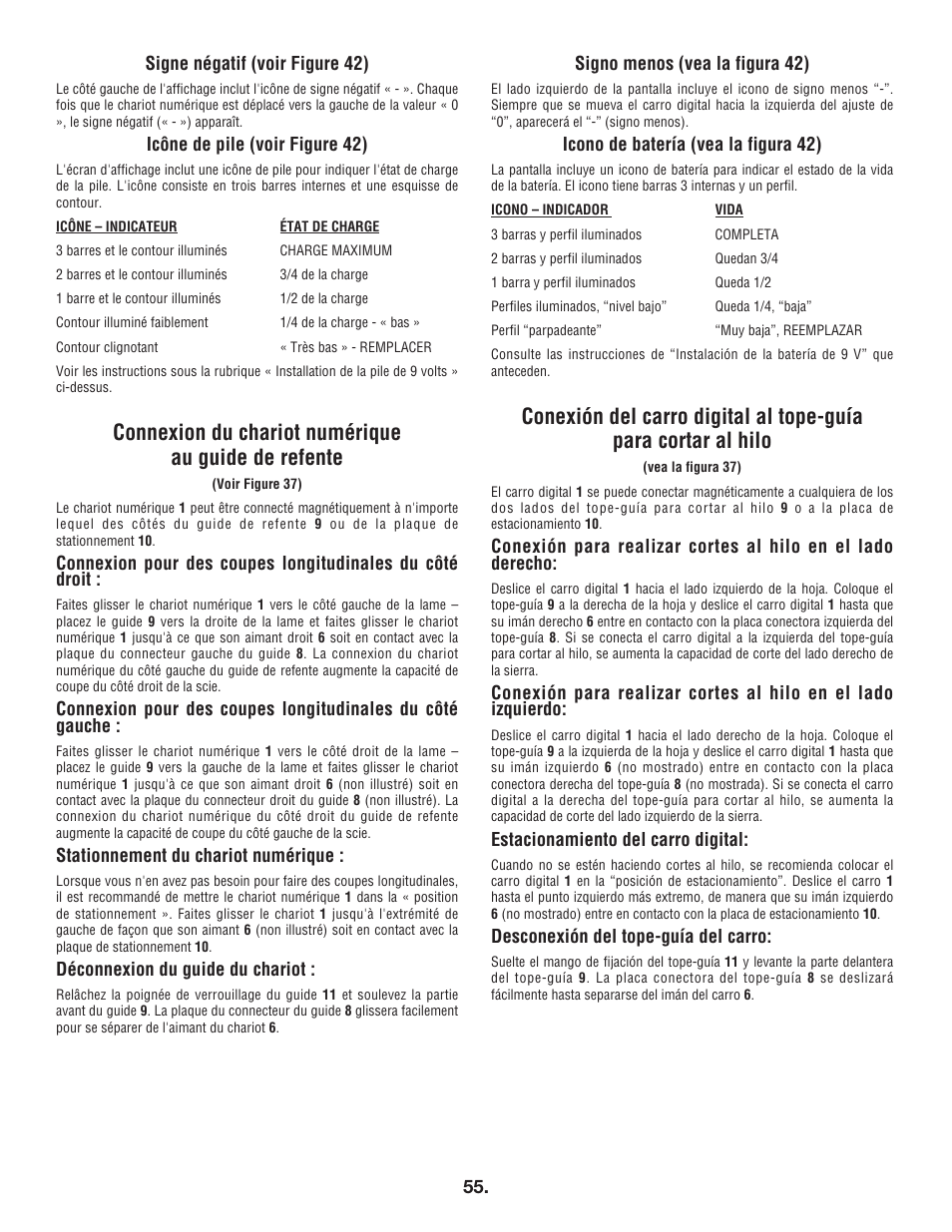 Connexion du chariot numérique au guide de refente | Bosch 4100DG User Manual | Page 55 / 88