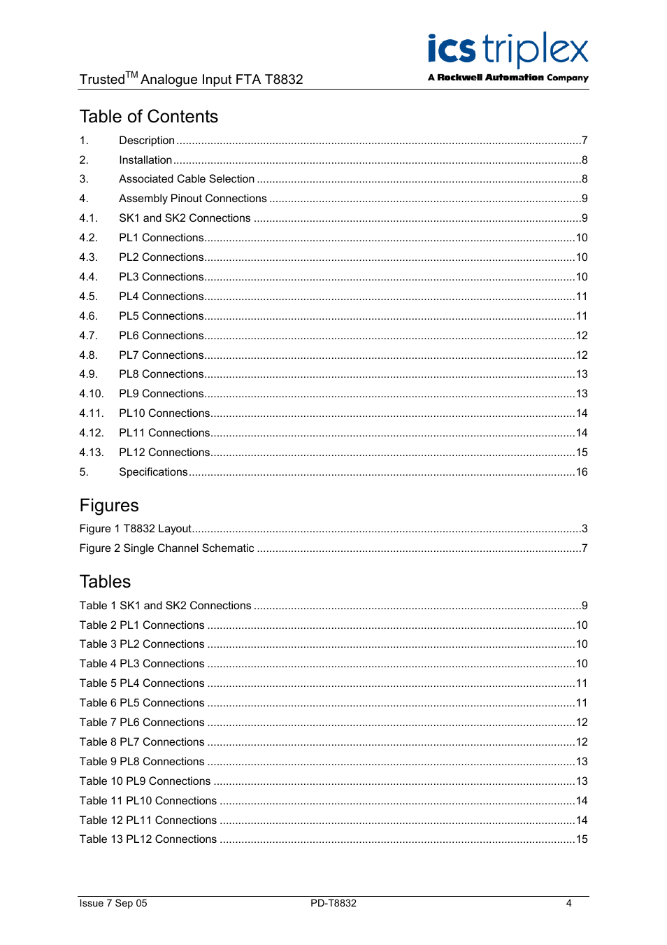 Rockwell Automation T8832 Trusted 60 Channel Analogue Input FTA User Manual | Page 4 / 18