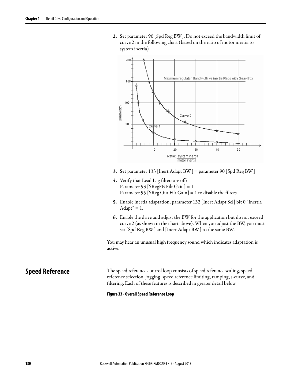 Speed reference, E speed reference on | Rockwell Automation 20D PowerFlex 700S with Phase I Control Reference Manual User Manual | Page 130 / 190
