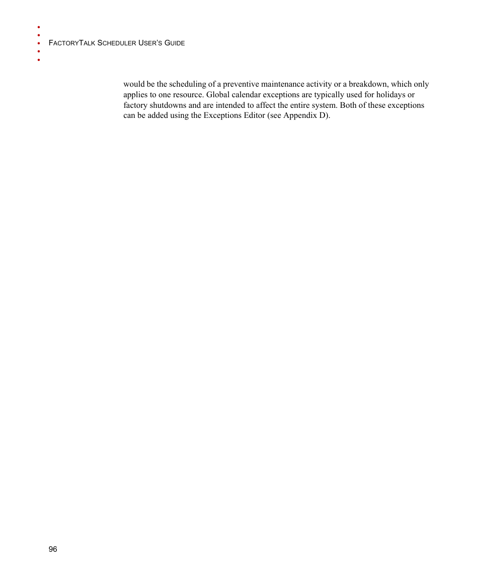 Rockwell Automation FactoryTalk Scheduler Users Guide User Manual | Page 102 / 146