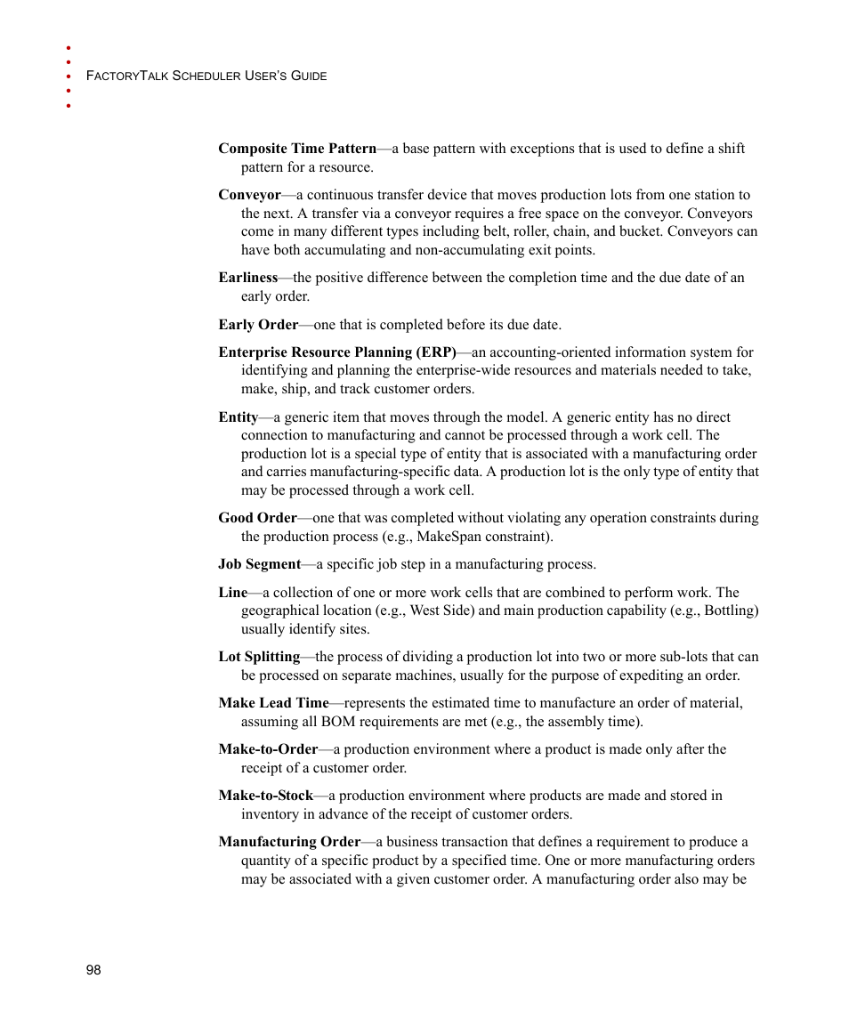 Rockwell Automation FactoryTalk Scheduler Users Guide User Manual | Page 104 / 146