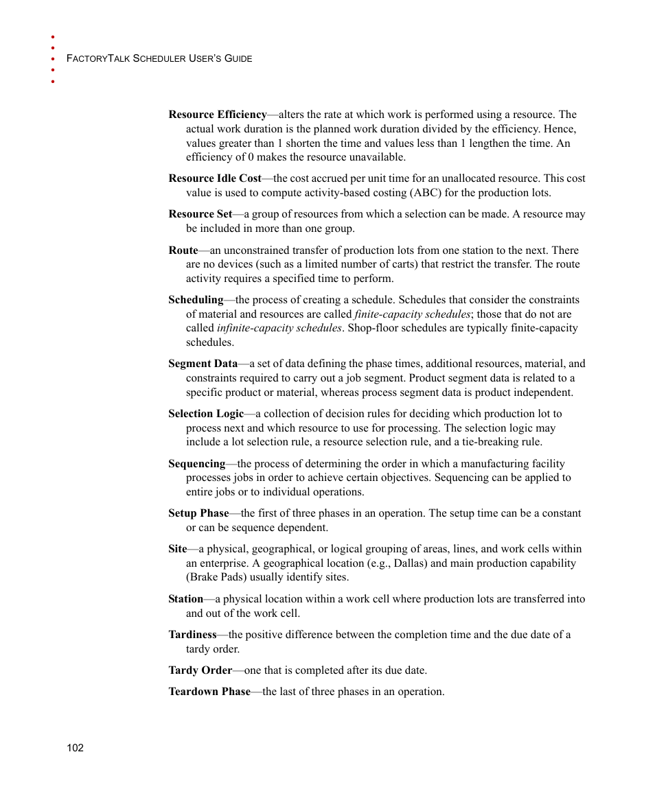 Rockwell Automation FactoryTalk Scheduler Users Guide User Manual | Page 108 / 146