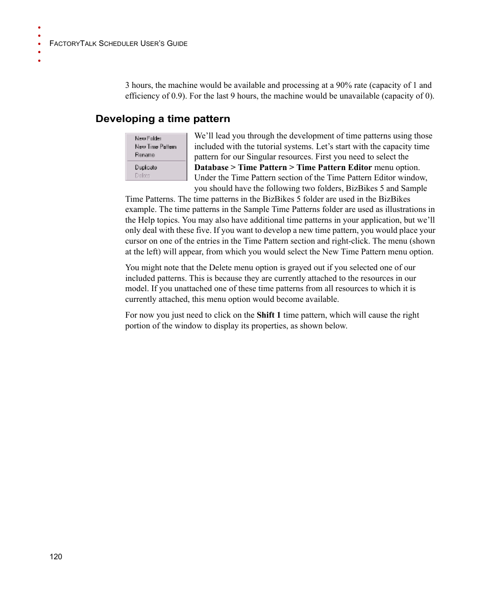 Developing a time pattern | Rockwell Automation FactoryTalk Scheduler Users Guide User Manual | Page 126 / 146