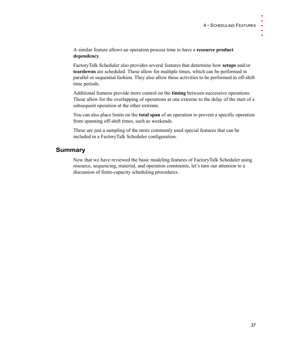 Summary | Rockwell Automation FactoryTalk Scheduler Users Guide User Manual | Page 43 / 146