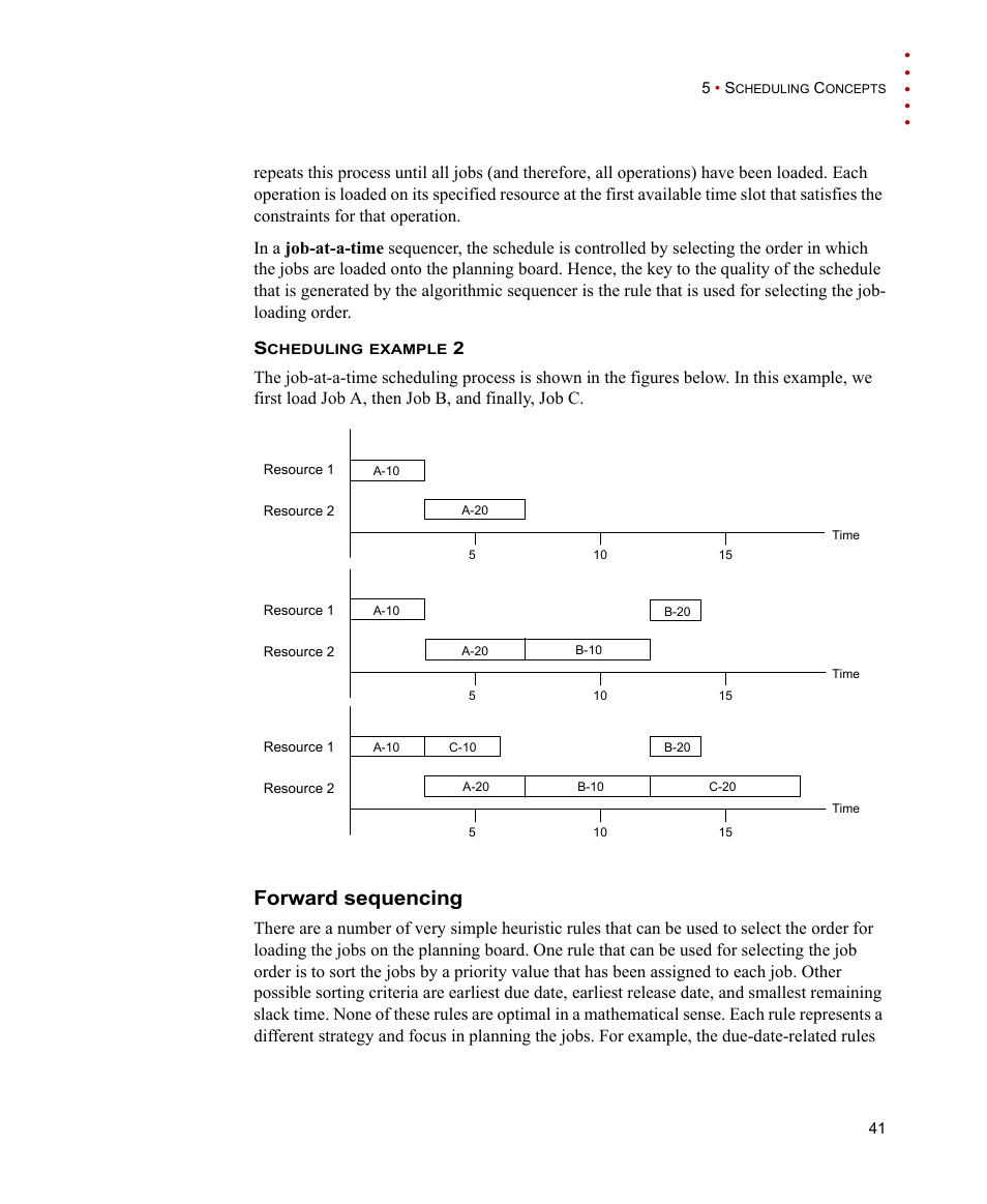 Scheduling example 2, Forward sequencing | Rockwell Automation FactoryTalk Scheduler Users Guide User Manual | Page 47 / 146