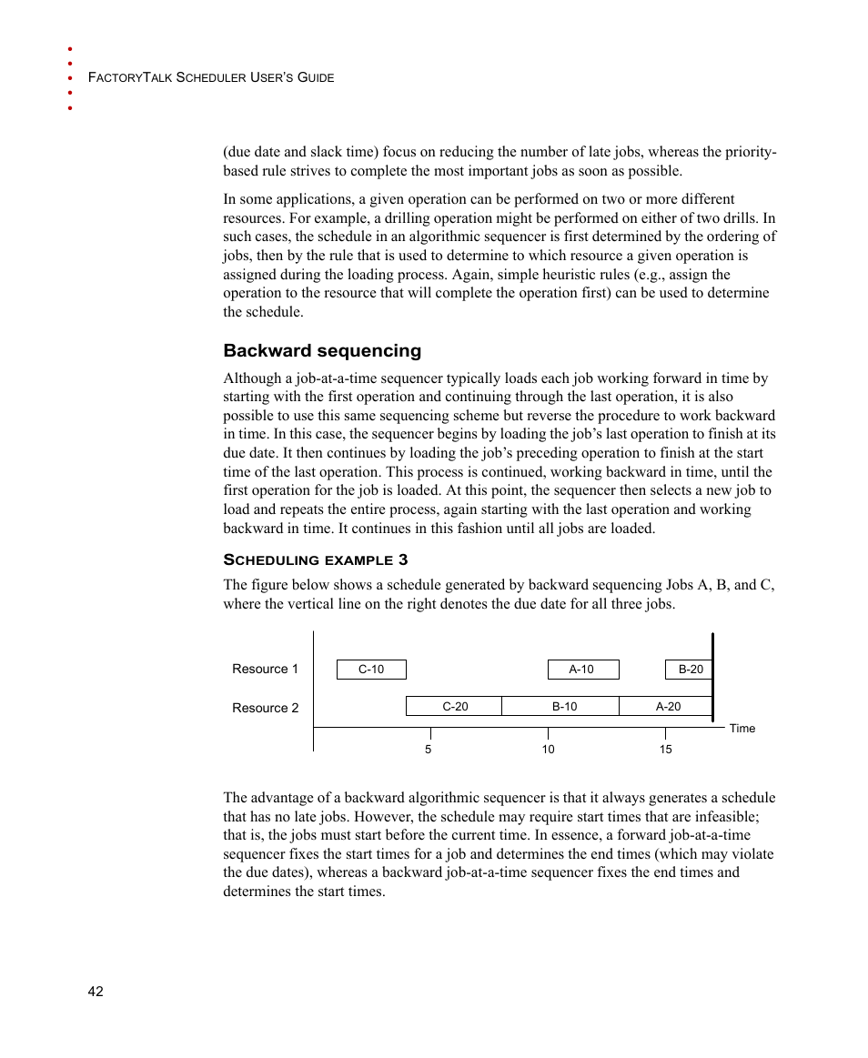 Backward sequencing, Scheduling example 3 | Rockwell Automation FactoryTalk Scheduler Users Guide User Manual | Page 48 / 146